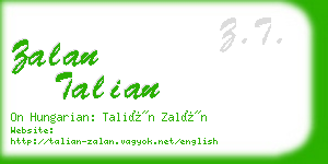 zalan talian business card